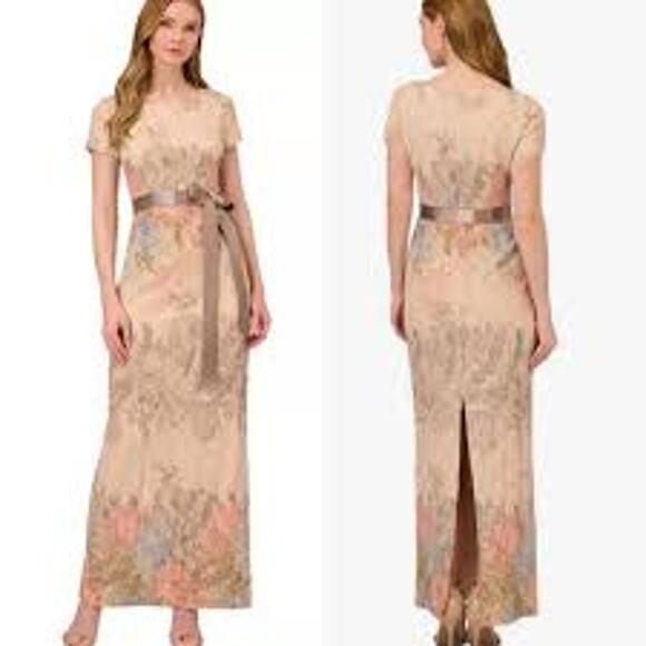 Adrianna Papell Matelasse Textured Column Gown Mother of the Bride Women 10 - Picture 1 of 14